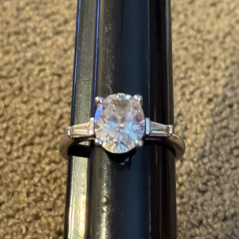 Sterling Silver 925 and Faux Diamond Ring Size 8